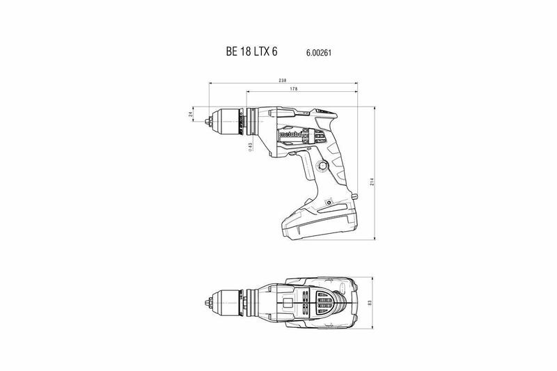 Акумуляторна ударна дриль Metabo BE 18 LTX 6 (600261840) (без акумулятора і ЗП)