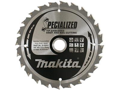 Пильний диск Makita Specialized по дереву з цвяхами 165x20мм 24T (B-09391)