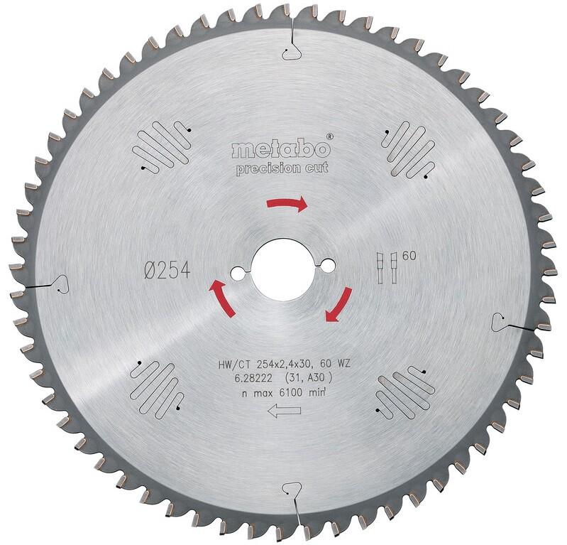 Пильний диск Metabo 315х2,8/1,8х30мм, Z = 48WZ, 0, KNL (628057000)