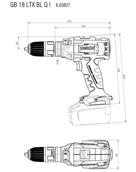 Акумуляторний шурупокрут Metabo GB 18 LTX BL Q I (603828500)