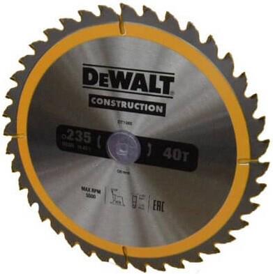 Диск пильний DeWALT 235х30мм 40 зубців (DT1955)