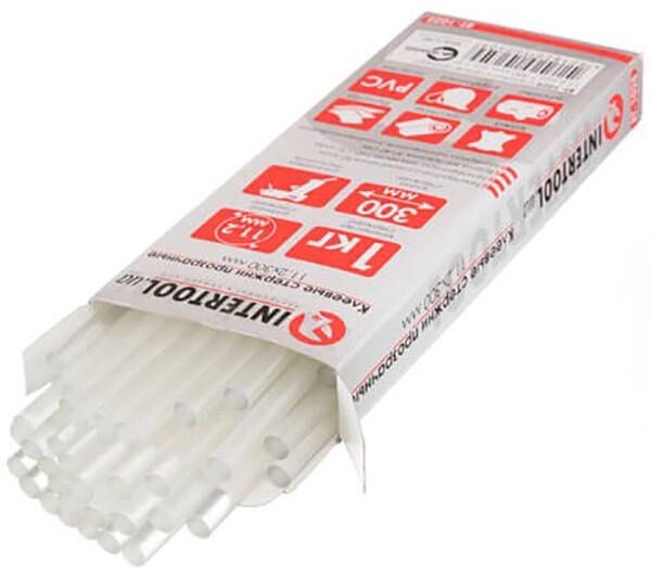 Комплект прозорих клейових стрижнів, 1 кг INTERTOOL RT-1025