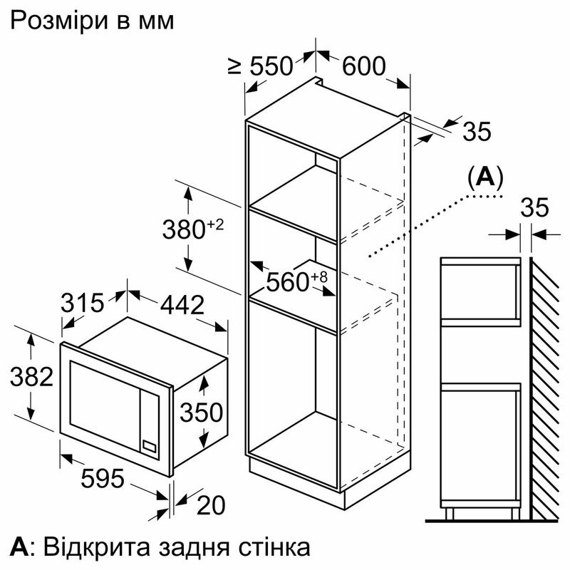 Мікрохвильова піч вбудована Bosch BEL623MD3