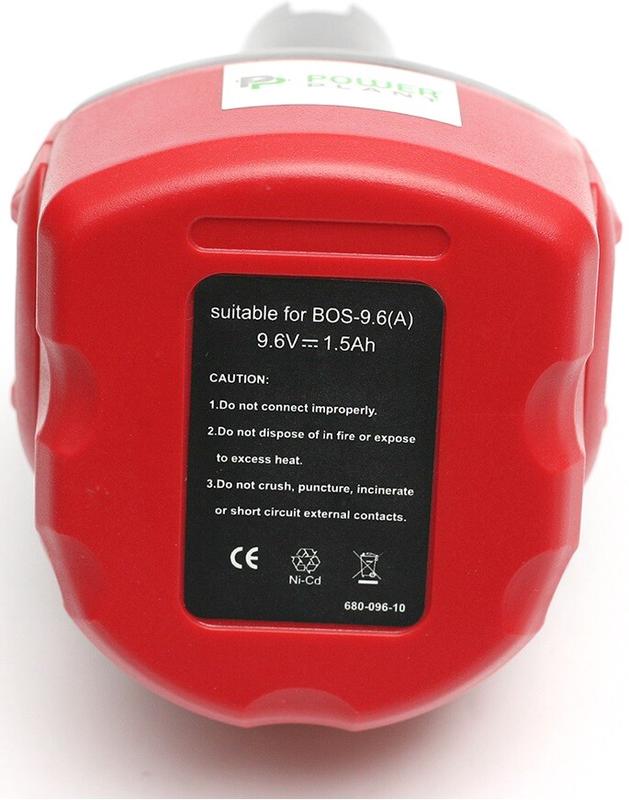 Акумулятор PowerPlant для шурупокрутів та електроінструментів BOSCH GD-BOS-9.6 (A), 9.6 V, 1.5 Ah, NICD (DV00PT0029)
