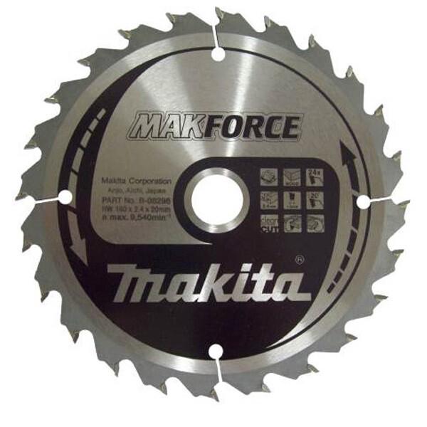 Пильний диск Makita MAKForce по дереву 160x20мм 24Т (B-08296)