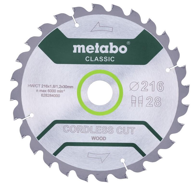 Диск пильний Metabo CordlessCutClassic 216x30 28WZ 5 гр (628284000)