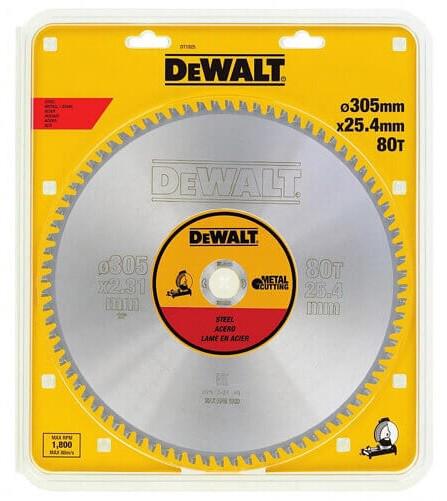 Диск пильний DeWALT 305х30мм 80 зубців ((для нержавіючої сталі) (DT1925)