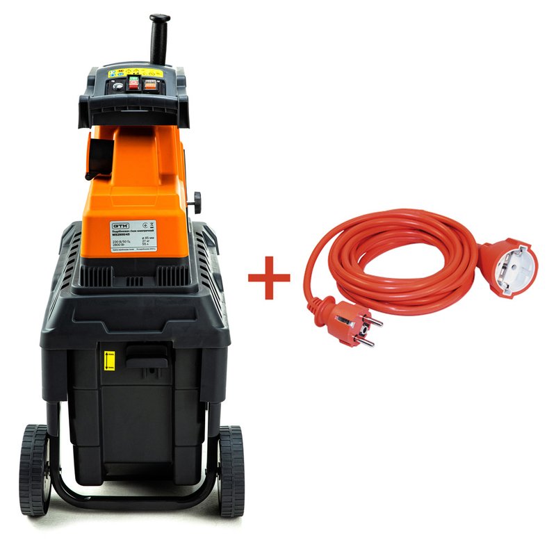 Садовий подрібнювач GTM MS2800/45 KIT + подовжувач 10м (MS2800/45_KIT+ext.cord) 83872
