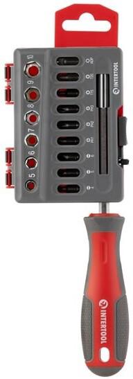 Викрутка Intertool з комплектом насадок 16 од (VT-3345)