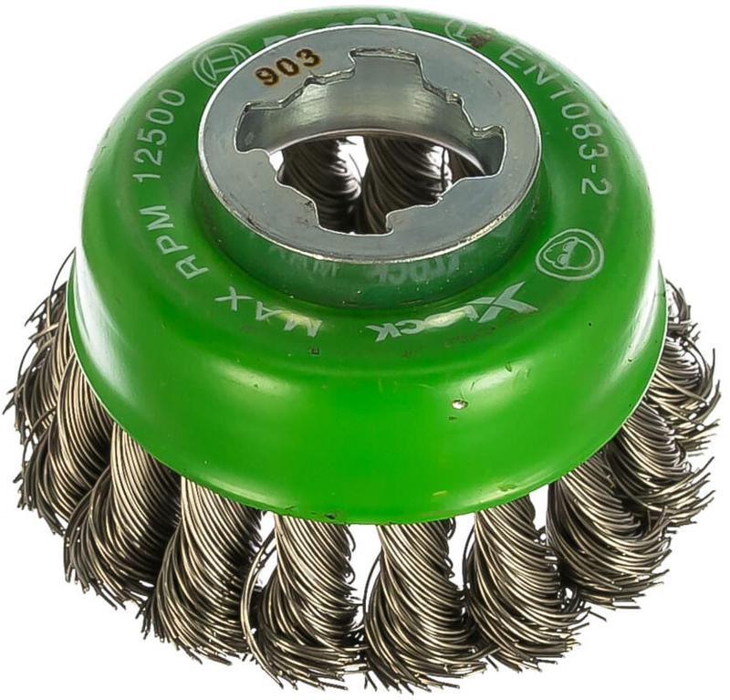Щітка чашкова Bosch X-LOCK INOX 75 мм, 0.5 мм (2608620729)