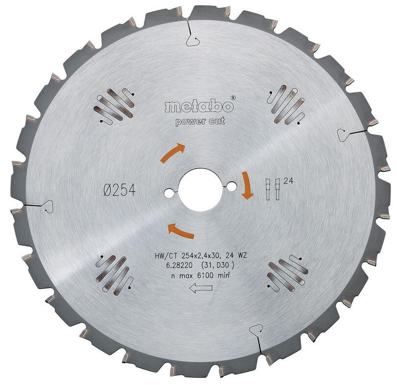 Пильний диск Metabo 250X2,8/2,0X30 Z = 24WZ, TS/PKU/PKF/MULT (628012000)