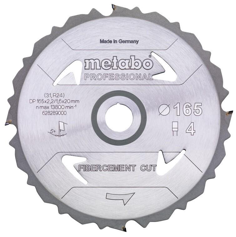 Пильний диск Metabo Fibercement cut PCD 165х2.2/1.6x20, Z4 FZ 5 град (628289000)