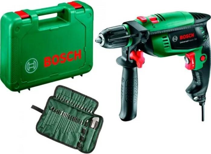Ударний дриль Bosch UniversalImpact 700 + комплект свердел та біт 39 шт. (060313100A)