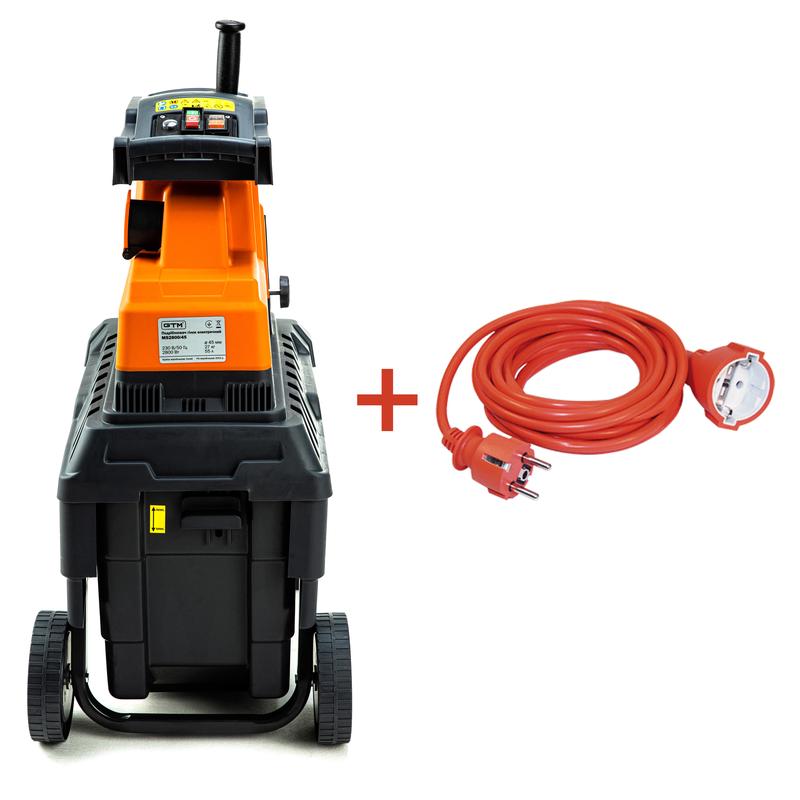 Садовий подрібнювач GTM MS2800/45 KIT + подовжувач 10м (MS2800/45_KIT+ext.cord) 83872