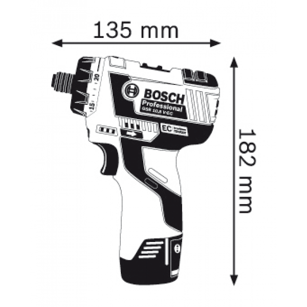 Акумуляторний шурупокрут Bosch GSR 12V-20 HX (06019D4100)