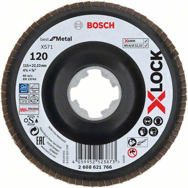 Диск пелюстковий Bosch X-LOCK Best for Metal X571, G120, 115 мм (2608621766)