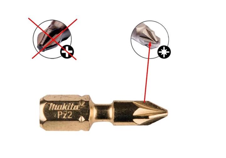 Торсіонна насадка Makita PZ2 25 мм, 5 шт (B-28472)