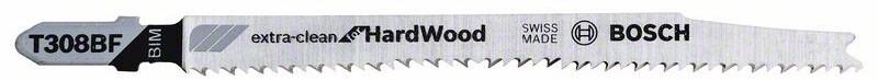 Пилочки по дереву Bosch Extra-clean for HardWood, BIM, T 308 BF, 100 шт. (2608636571)