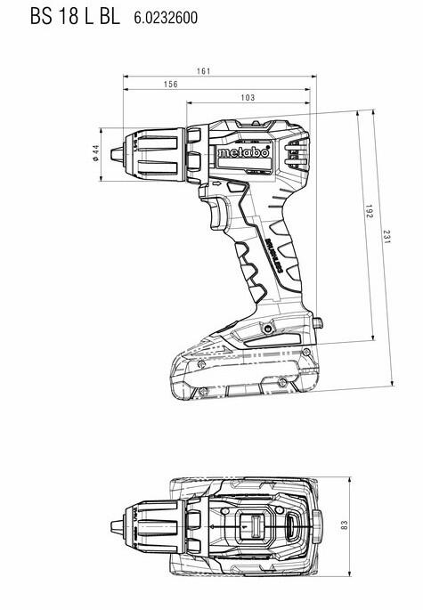 Акумуляторний шурупокрут Metabo BS 18 L BL каркас MetaLoc (602326840) (без акумулятора і ЗП)