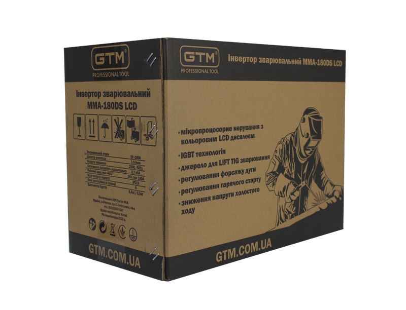 Інвертор зварювальний GTM MMA-180DS LCD 51954