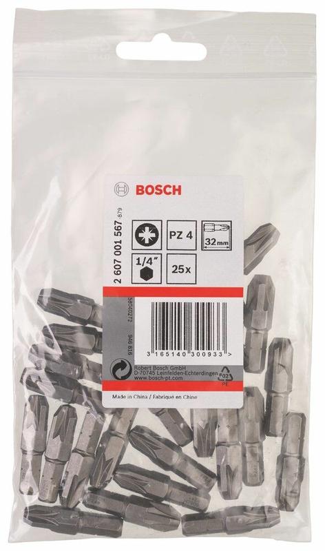 Набор біт Bosch Extra Hard, 32 мм, PZ4, 25 шт (2607001567)