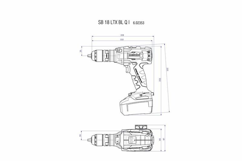 Акумуляторний ударний дриль-шурупокрут Metabo SB 18 LTX BL Q I (602353890) (без акумулятора і ЗП)