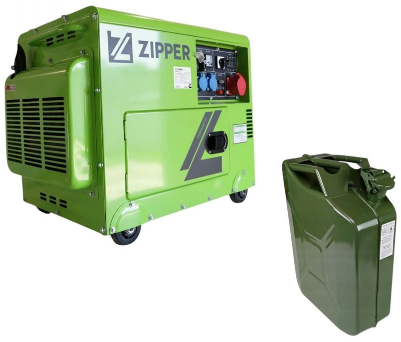 Дизельний генератор Zipper ZI-STE7500DSH + металева каністра 20 л