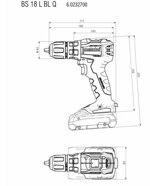Акумуляторний шурупокрут Metabo BS 18 L BL Q каркас (602327890) (без акумулятора і ЗП)