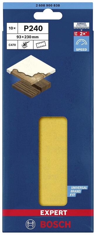 Шліфлист Bosch Plain ExC470, S1260, G240, 230х93 мм, 10 шт. (2608900838)