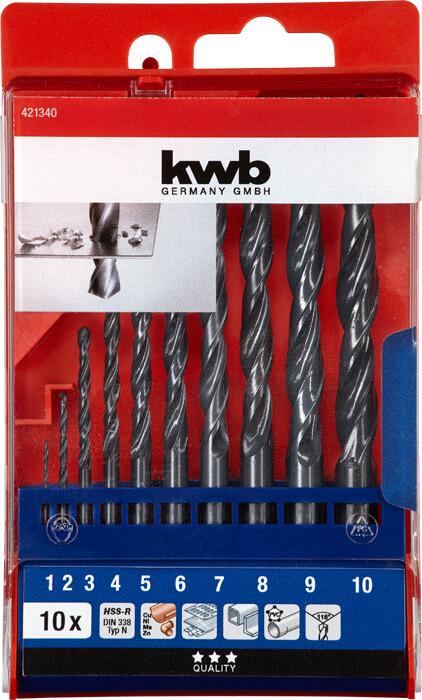 Набір спіральних свердел KWB DIN 338 10 шт (421340)