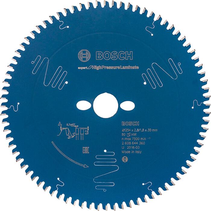 Пиляльний диск Bosch Expert for High Pressure Laminate 254x30x2.8/1.8x80T (2608644360)