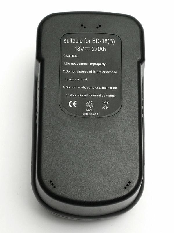 Акумулятор PowerPlant для шурупокрутів та електроінструментів BLACK   DECKER GD-BD-18 (B), 18 V, 2 Ah, NICD (DV00PT0027)
