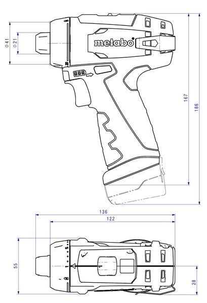 Акумуляторний шурупокрут Metabo PowerMaxx BS картонна коробка, АКБ та ЗП (600984000)