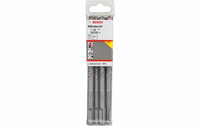 Набір бурів Bosch SDS plus-5X 10x100x160 мм, 10 шт (2608833902)