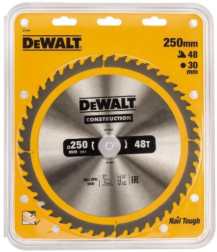 Диск пильний DeWALT CONSTRUCTION DT1957, 250х30 мм, 48z