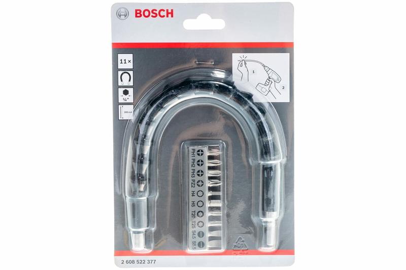 Гнучкий подовжувач з набором біт Bosch 300 мм, 10 шт. (2608522377)