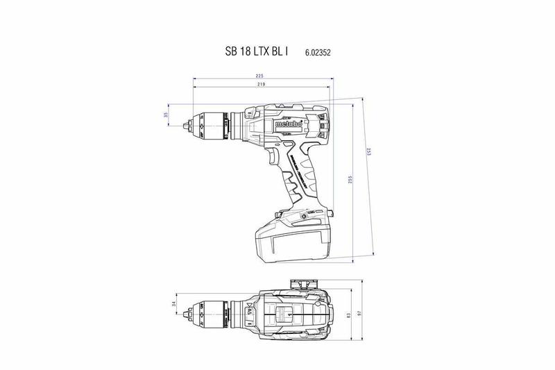 Акумуляторний ударний дриль-шурупокрут Metabo SB 18 LTX BL I (602352890) (без акумулятора і ЗП)