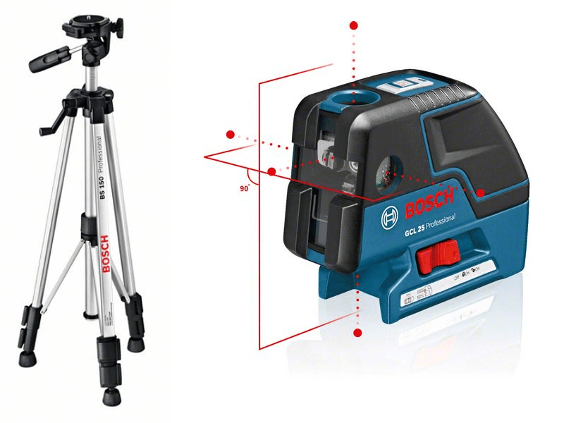 Комбі-лазер (лінійний + точковий) Bosch GCL 25 + BS 150 (0601066B01)