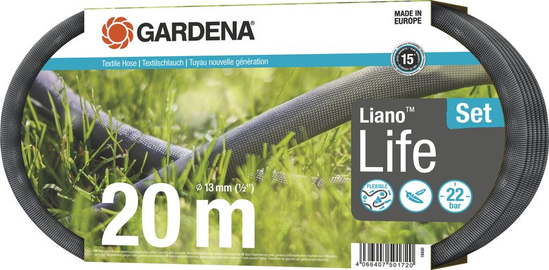 Текстильний шланг Gardena Liano Life Set 13 мм (1/2"), 20 м (18450-20)