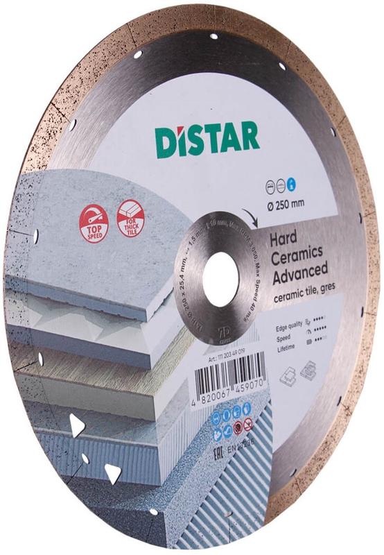 Диск алмазний відрізний Distar 1A1R 250x1,5x10x25,4 Hard ceramics Advanсed (11120349019)