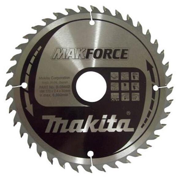Пильний диск Makita MAKForce по дереву 170x30мм 40Т (B-08442)