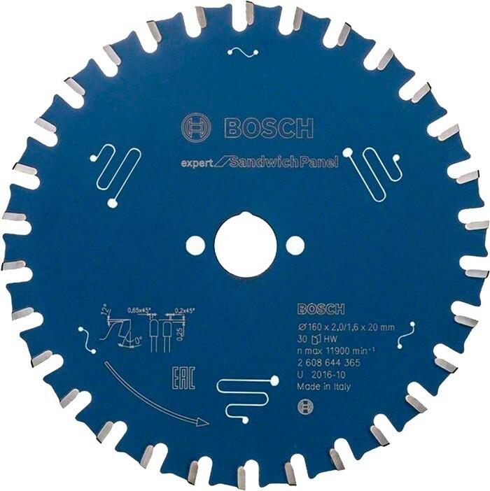 Пиляльний диск Bosch Expert for Sandwich Panel 160x20x2/1.6x30T (2608644365)