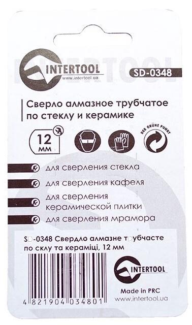 Свердла алмазні трубчасті по склу та кераміці Intertool SD-0348