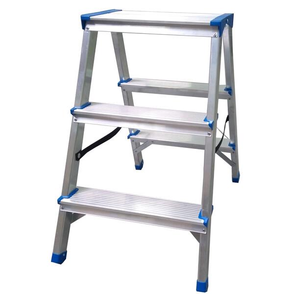 Двостороння алюмінієва драбина VIRASTAR Comfort 2x3 ступенів DR150ALDD3
