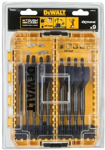 Набір пір'яних свердел DeWALT DT70751 по дереву, 9 шт, кейс