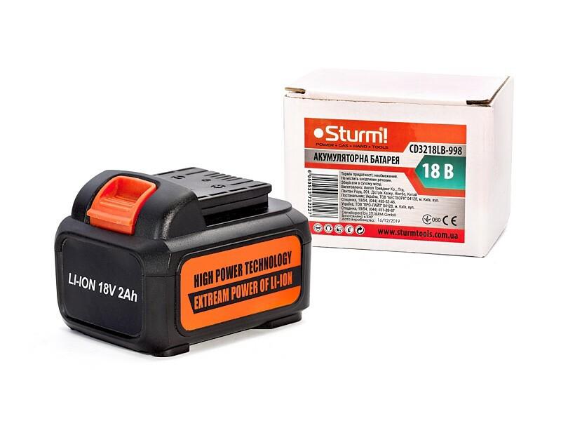 Акумулятор Sturm Li-Ion 18В 2.0Ач (CD3218LB-998)