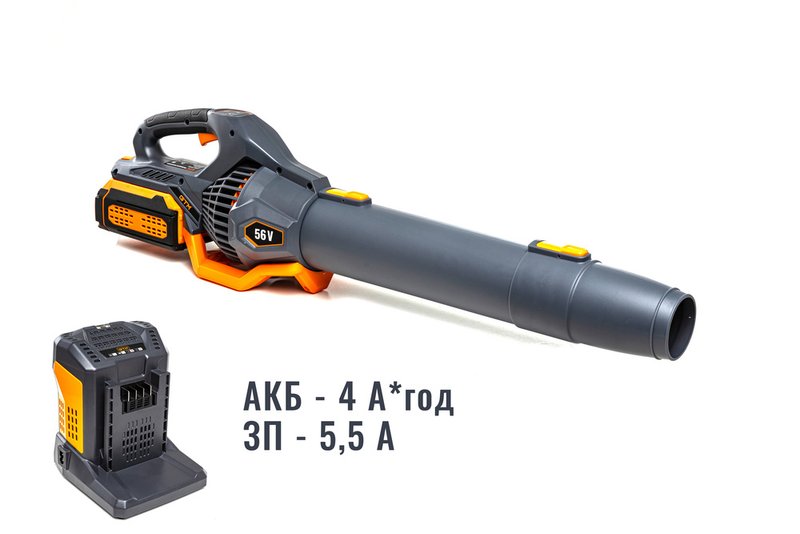 Повітродувка акумуляторна GTM AB56/1374BL KIT 56В, 1374 м3/год + АКБ 4 А*год і ЗП (AB56/1374BL-4Ah_KIT) 84086