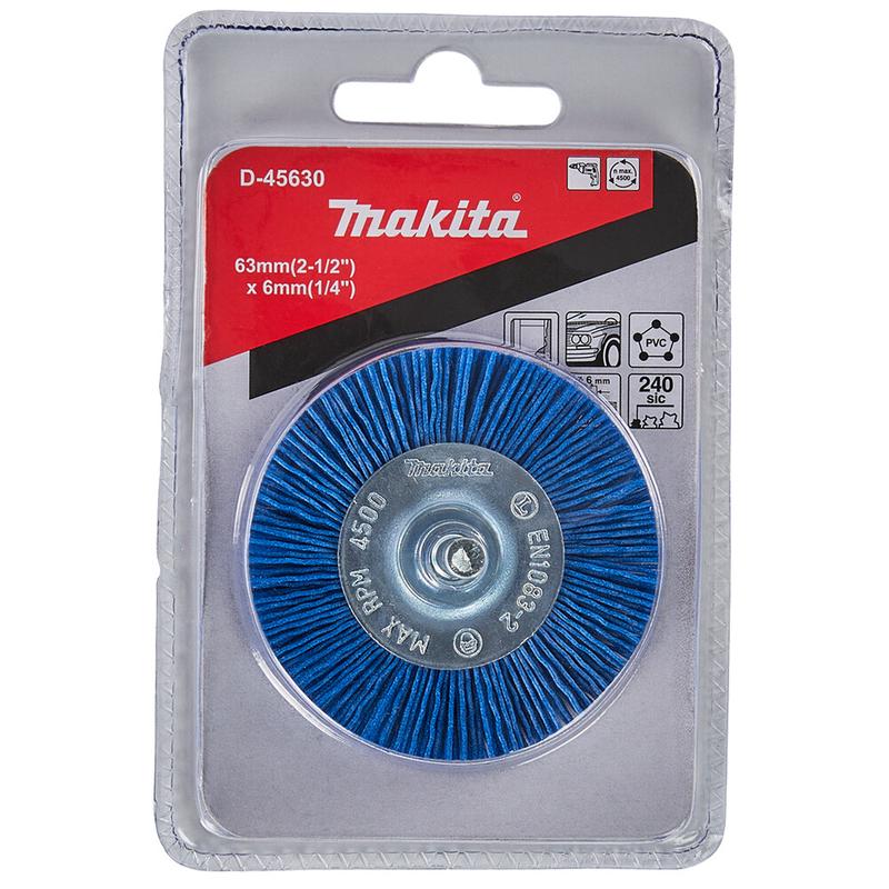 Нейлонова конічна щітка Makita для кінцевої обробки 63x6 мм (D-45630)