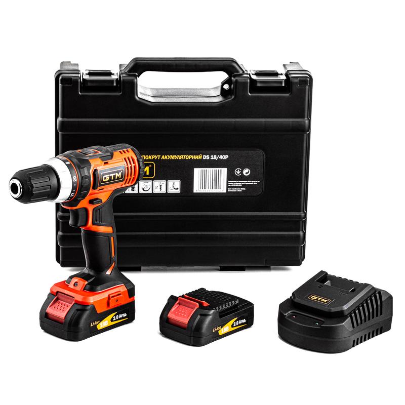 Акумуляторний дриль-шурупокрут GTM DS18/40P 2690