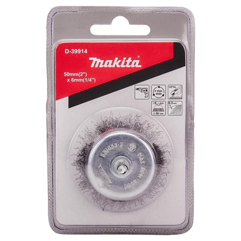 Чашкова щітка з гофрованим дротом Makita 6х50х0.3 мм (D-39914)